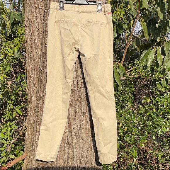 Roxy Tan Khaki Cotton/Spandex Pants Juniors 1 - Picture 8 of 15